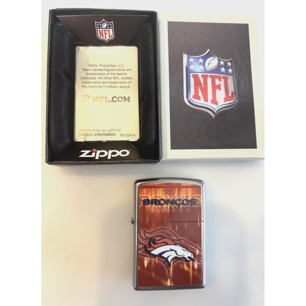 NFL Denver Broncos Zippo Lighter Unused in Original Box